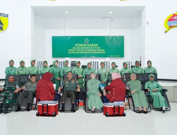 Donor Darah Dalam Rangka HUT ke-80 Persit Kartika Chandra Kirana.